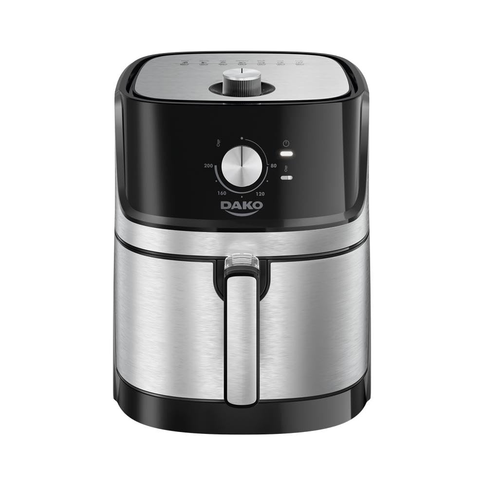 Fritadeira Elétrica AirFryer Dako 5 Litros Analógica Sem Óleo 1700W Preta/Inox 127V