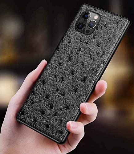 Étui en cuir véritable iPhone 12 Pro Max antichoc dos surélevé - 4