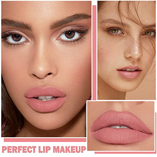 Xingxyuel Nude Matte Lipstick, Nude Lip Stain Velvet Lip Stick Bold And Intense Nude Pink Lipstick Smooth Matte Lip Gloss For Women Girls Daily Natural Nude Lip Makeup - #02 #TOP5