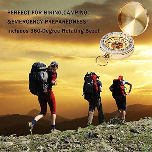 Qi Mei Camping Survival Compass Metal Pocket Compass Kids Compass for Hiking Camping Hunting Outdoor Military Navigation Tool（1pcs） - Thumbnail 4