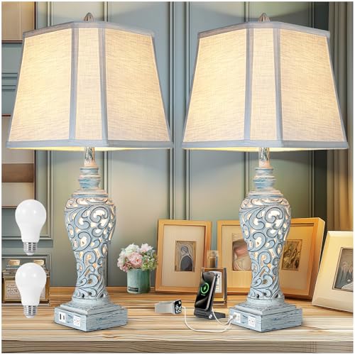Table Lamp Bedside Lamps Set of 2, 28.5'' Luxsight Farmhouse