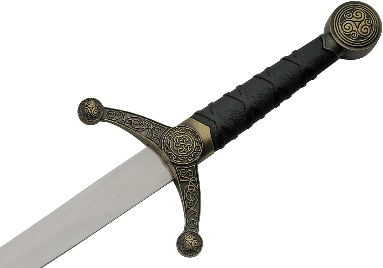 SZCO Supplies 16" Golden Spear-Point Replica Medieval Celtic Knot Knife with Scabbard,Gold/Black,211532-GD - Image 4