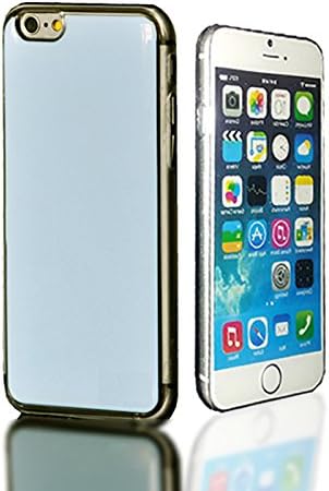 NEW Anti Slip Technology - Sticks to Glass. iPhone 6 Case. Stylish, Soft & Glossy Epoxy Gel Surface in Clear Casing. Snug Fit. Available in 6 Vibrant Colours (Light Blue)