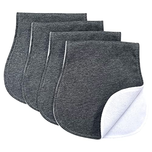 Image of Arnzion Baby Burp Cloths Baby Burp Set Curved Absorbent and Soft Valuable 4 Pack (Flecked Grey)