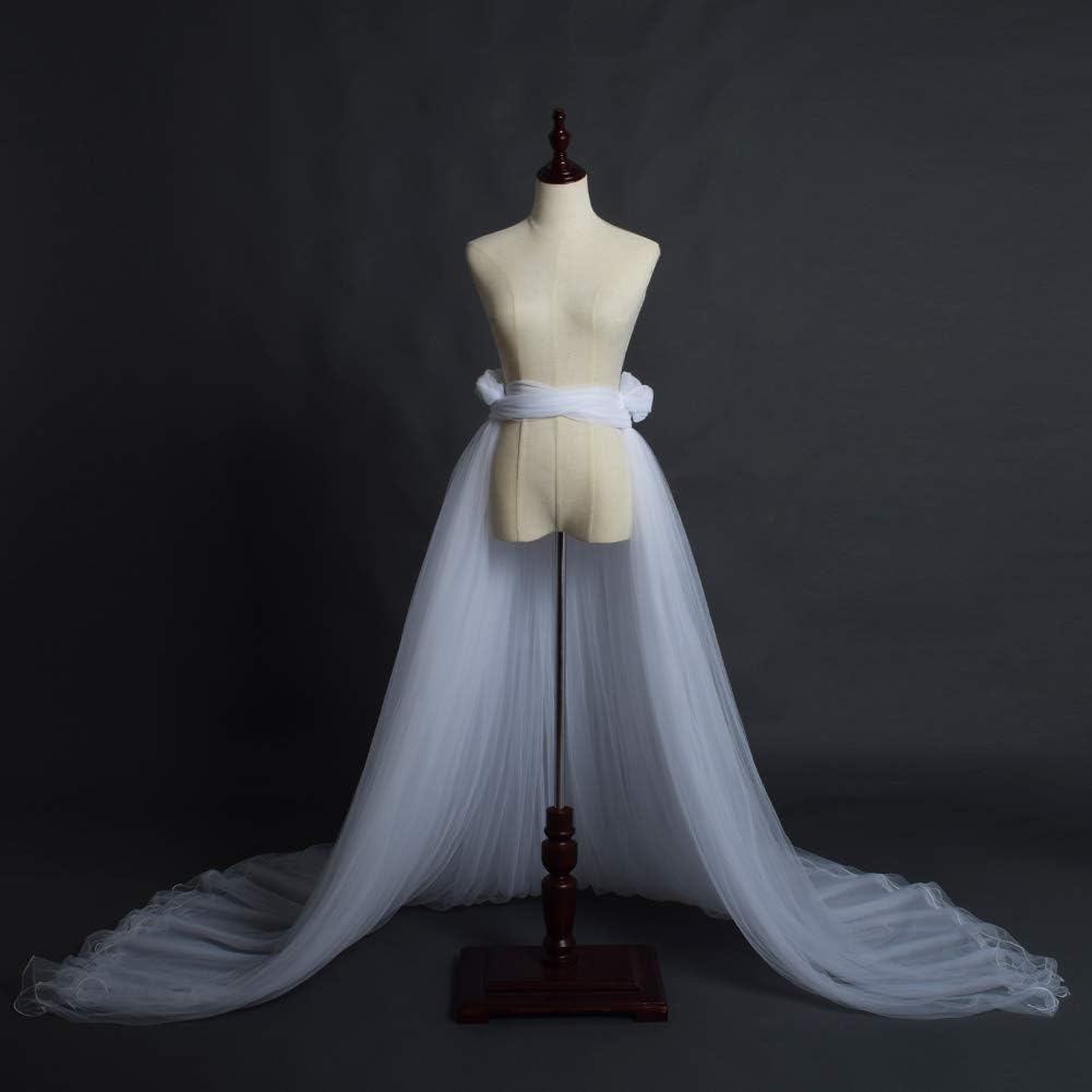 Women 5-Layers Tulle Tutu Long Train Skirts Wedding Party Cocktail Prom Bandage Mesh Maxi Dress