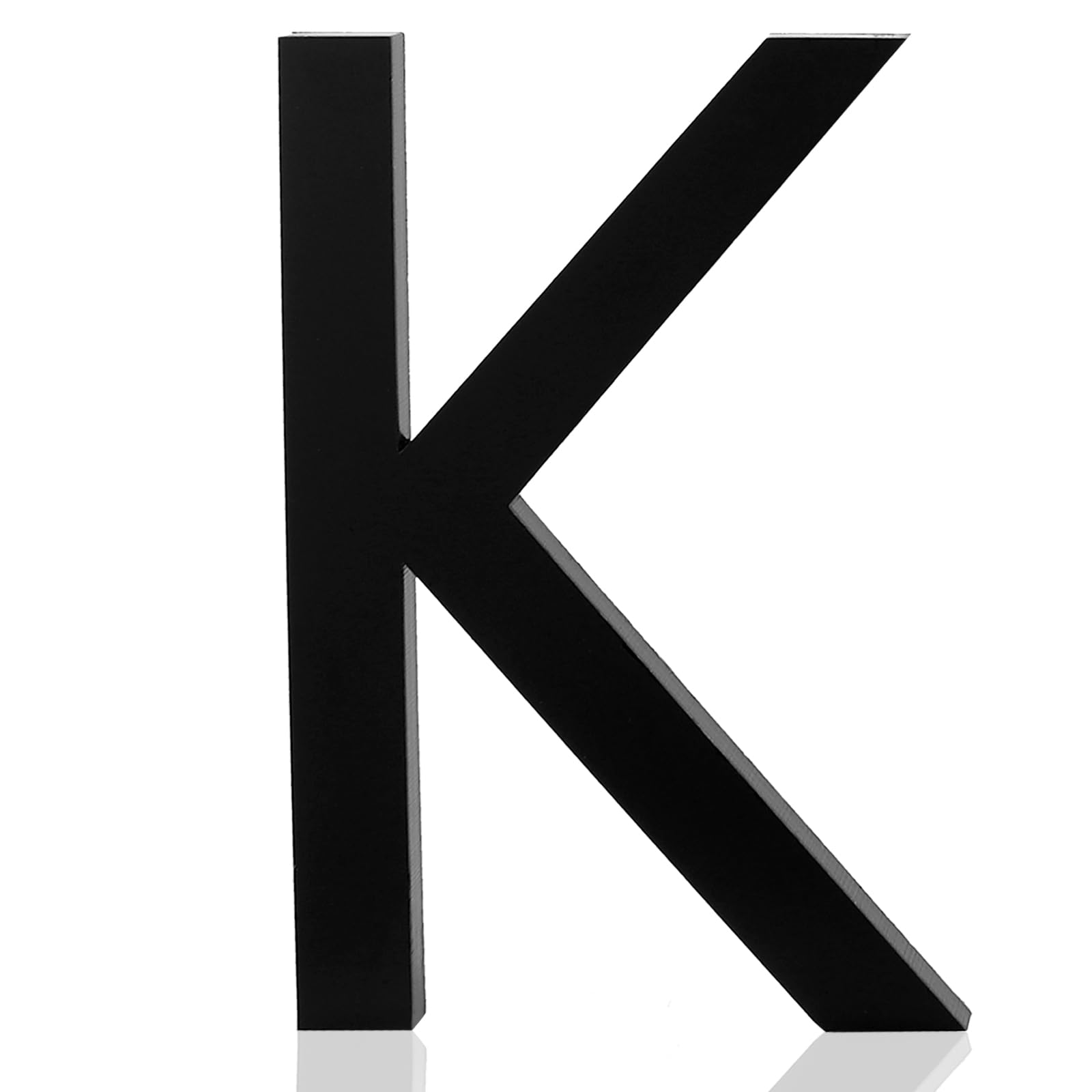 Reavor 4 Inch Acrylic Frosted Matte Black Letter K, Adhesive House Letters and Numbers for Outside, Modern House Numbers for Apartment Door Farmhouse