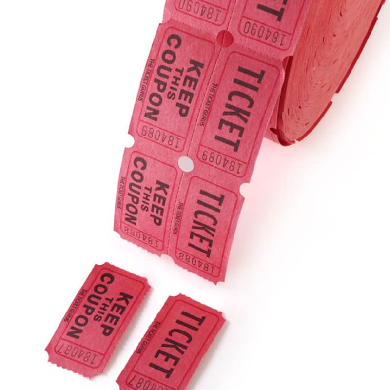 Image of Hovico Raffle Tickets Double Roll - 2000 Ticket Count Per Roll - Raffle Drum Tickets Roll for Bingo Ballot Party