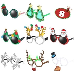 Ocean Line Novelty Christmas Glasses – 8 Pack Creative Funny Eyewear, Happy New Year Celebration, Holiday Sunglasses…