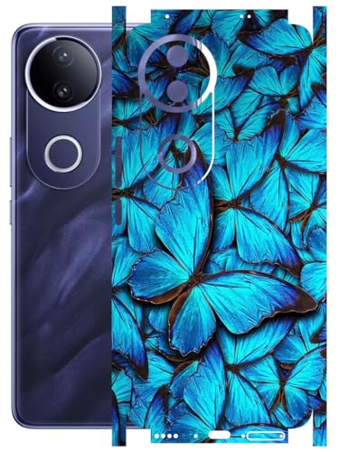 Image of AtOdds - Full Body Back Screen Guard Protector Film - Lamination Wrap Skin Sticker Compatible with VIVO T4R (5G) | Scratchproof Matte Finish (Design - Butterfly)