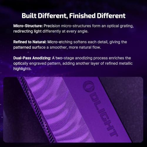 Image of OLIGHT ArkPro EDC Flat Flashlight Rechargeable, Pocket Light, Nebula Violet | Green Beam, White LED, UV Flashlight, 1500 Lumens Flash Light, USB-C Magnetic, Camping Lights, Emergency Work Outdoor Home