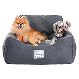 PAWZ Road ドライブベッド 犬 車 ドライブシート ドライブボックス ペット 犬用品 助手席 キャリーバッグ 車載用 飛び出し防止 リード付き 取り外し可能 洗濯可能 おでかけ 2匹 Lサイズ 小/中型犬 - グレー