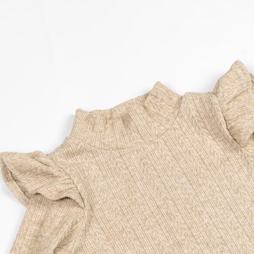 Miipat Toddler Girls Fall Winter Outfits Ruffle Knit Button Tops Plaid Mini Skorts 2Pcs Long Sleeve Set4