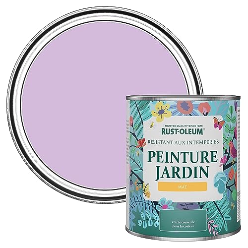 Rust-Oleum Peinture Violette Résistante à l'humidité pour Jardins, Finition Mate - Macaron 750ml