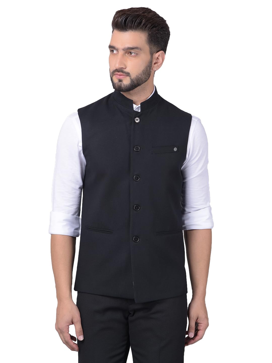 crimsoune club Men's Black Waistcoat-picture-25