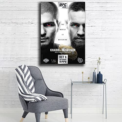 Hyynn Khabib Vs Conor Mcgregor Fight Event Canvas Art Poster And Wall Art Picture Print Modern Family Bedroom Decor Posters 16X24Inch(40X60Cm) #TOP4