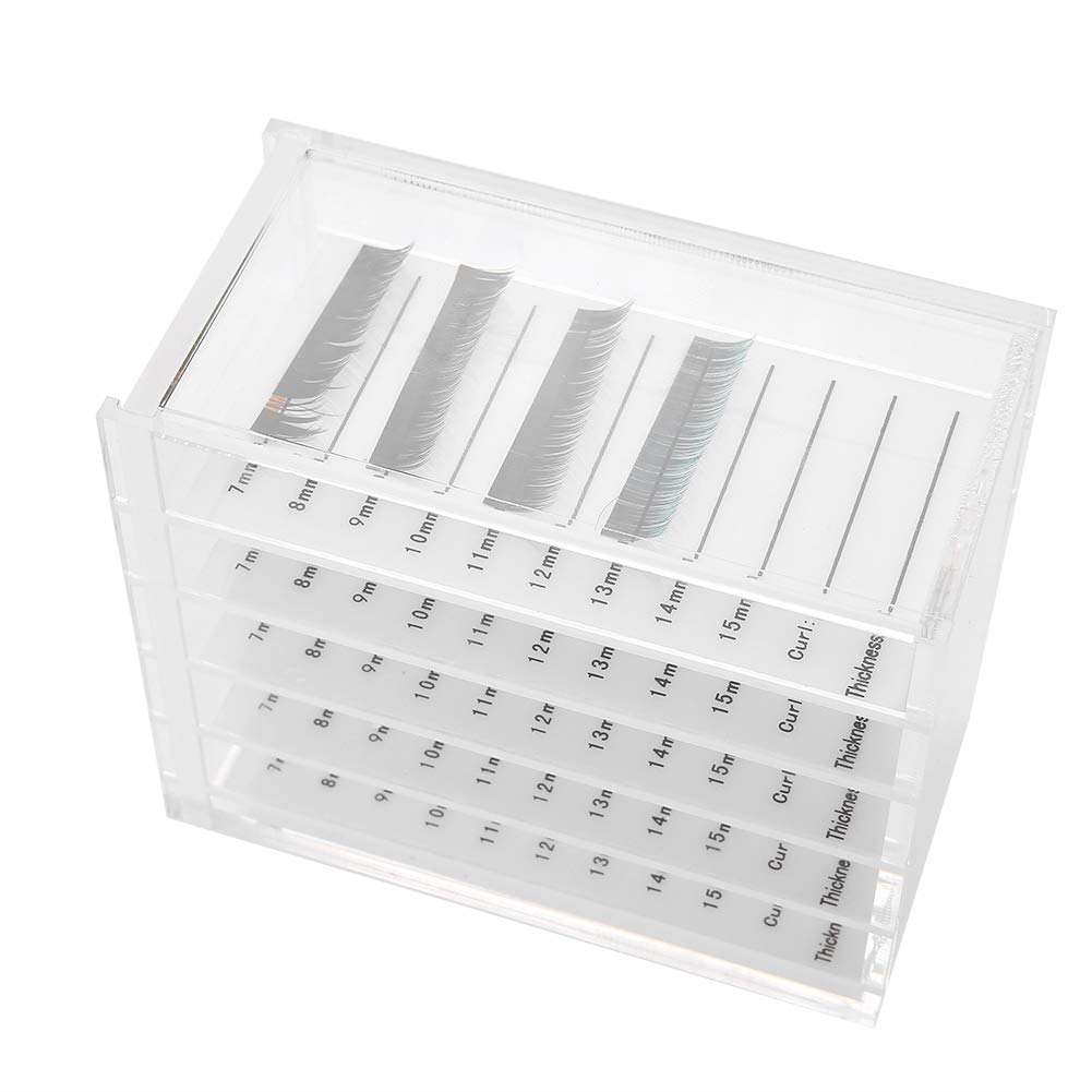 5 Layers Eyelash Organizer Box, Clear Acrylic Eyelash Storage Holder Display Box for Professional Beauty Salons and Home, 4.6 x 2.4 x 3.9inch