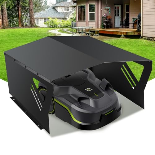 Fiqops Garage pour robot tondeuse, Garage protégé contre le soleil et la pluie pour robot tondeuse, Abri pour robot tondeuse en matériau galvanisé, Garage...