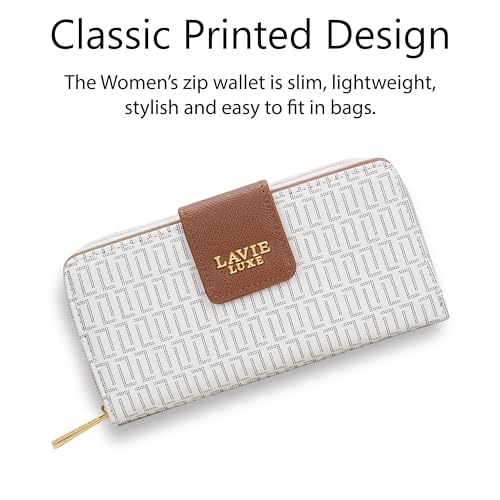 Image of Lavie Luxe Women's Mono Mia25 Bifold Zip Wallet |Gift For Ladies