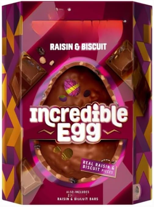 Raisin & Biscuit Incredible Egg 388g "Indulgence in every bite, a moment of pure decadence" For All Occasions Birthday,Christmas,Easter,New Year