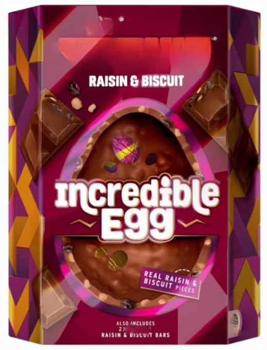 Raisin & Biscuit Incredible Egg 388g "Indulgence in every bite, a moment of pure decadence" For All Occasions Birthday,Christmas,Easter,New Year