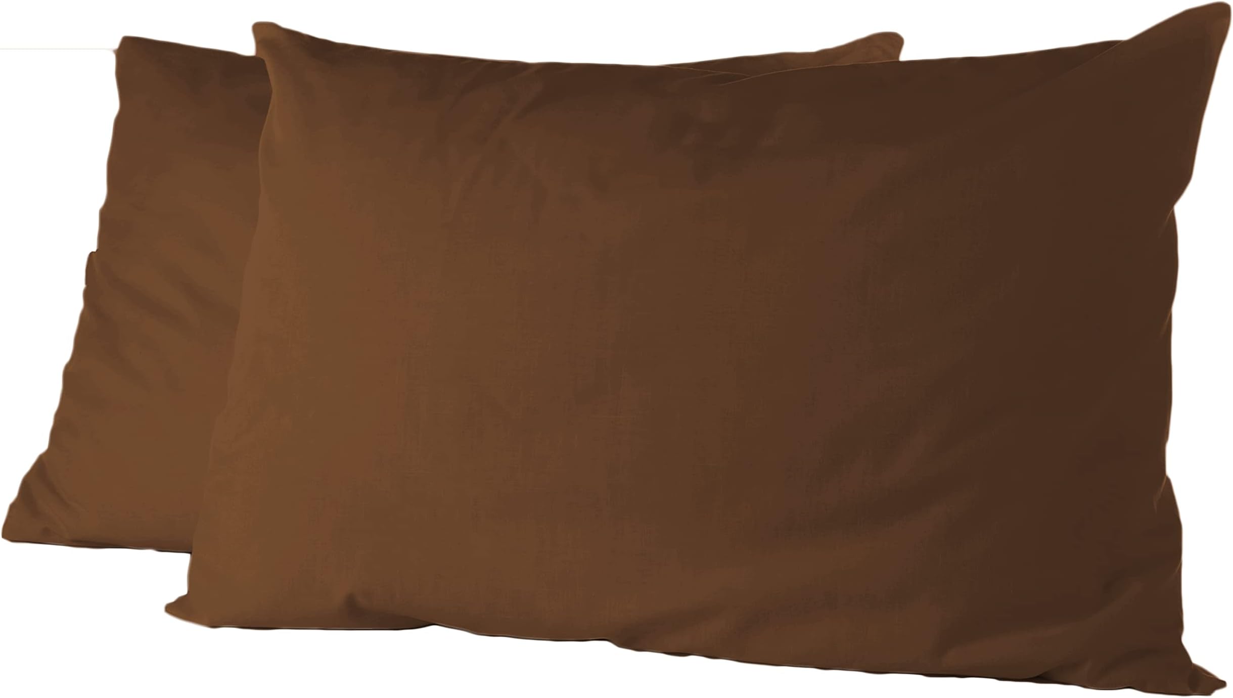 Rohi Luxury Chocolate Pillowcases 2 Pack | Ultra-Soft Polycotton Pillow Covers Envelope Closure | Breathable, Anti-Allergy, Fade & Wrinkle Resistant Pillow Case Standard UK Size 50x75cm (Chocolate)