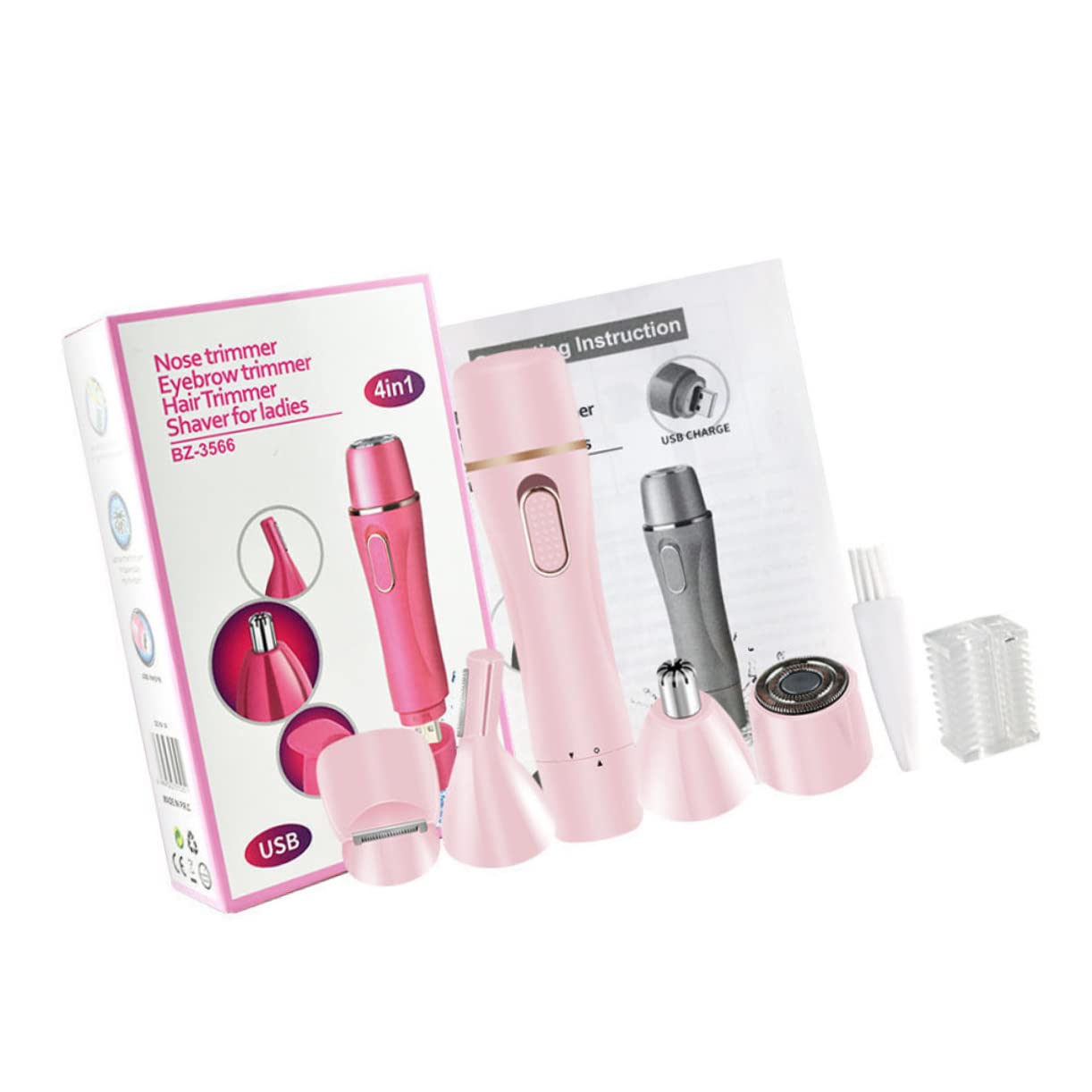 Ipetboom 2sets Rasoio Per Depilatore Portatile Usb Ricaricabile Strumento Per La Rimozione Dei e Facile Usare Rosa