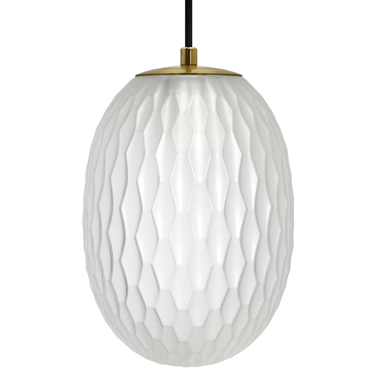 Long Life Lamp Company White Brass Pendant Light Textured Glass Shade Modern Contemporary Ceiling Lamp Frosted K447