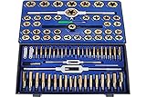 Uso Versátil: Juego de machos y terrajas grandes puede funcionar en la mayoría de los metales, como acero al carbono, hierro, aluminio, latón, cobre, acero inoxidable, etc. Podemos usarlo para hacer una nueva rosca o reparar la vieja.