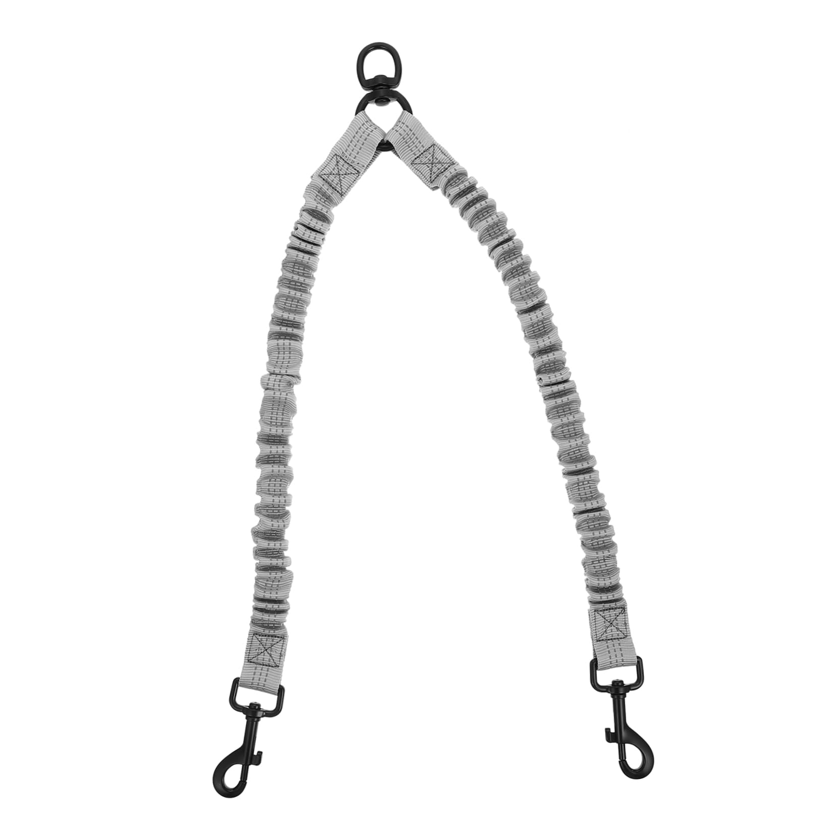 GRIRIW Reflective Double Dog Leash for Outdoor Use Elastic Stretchable Easy One Hand Control Lightweight Convenient Enhances Night Safety