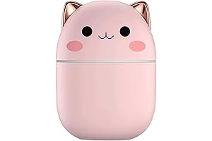 Mini Air Humidifiers Cartoon Cat Humidifiers with LED Colorful Light for Home...