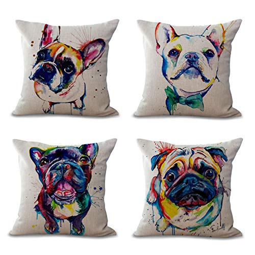 Hengjiang Kissenbezüge 45cmx45cm Hund Serie Niedlichen Cartoon Hund...