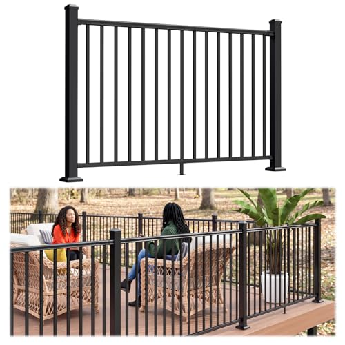 Egadis 1 Pack 42 in x 6 ft Aluminum Porch and Deck Railing Kit with 2 Post