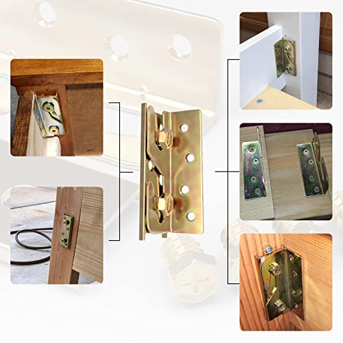 Bed Rail Brackets 4Pcs Bed Frame Brackets For Rails Heavy Duty Non Bed Frame Hardware Kit For Wood Bed Connectors Hold Plates For Headboards Footboards #TOP1