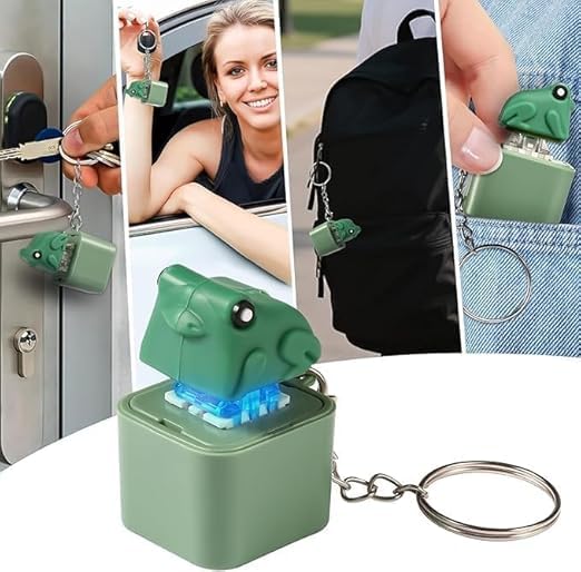 Image of Frog Sound Keychain - CUTE & FUNNY Croaking Battery Frog Key Ring for Kids, Bags, Car Keys, Gifting | Portable Funny Animal Toy Keychain
