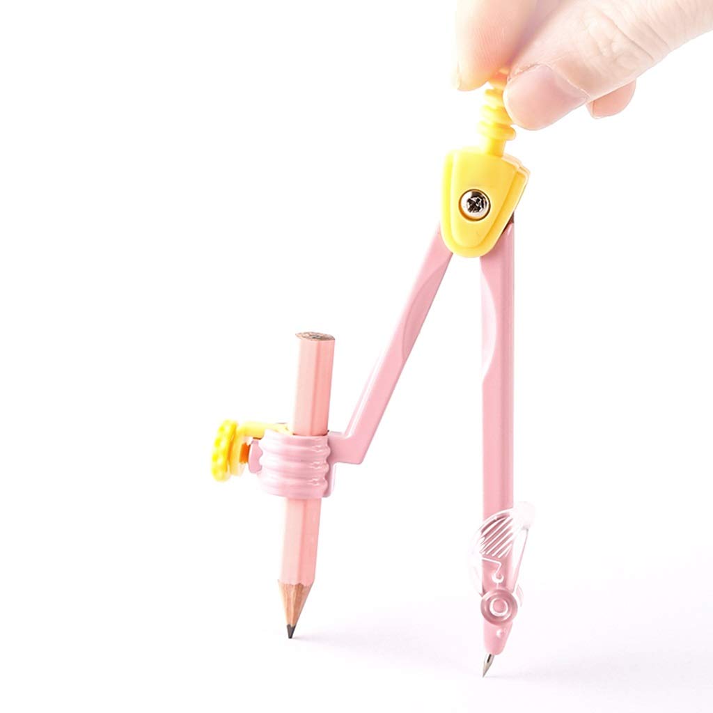 Boussole Rose/Bleu Compas à Dessin Outils de Géométrie Compas à Arc Professionnel pour Menuiserie avec Porte-Crayon Jusqu'à 11,8 Pouces de Diamètre Outils de Mesure，Onecolor
