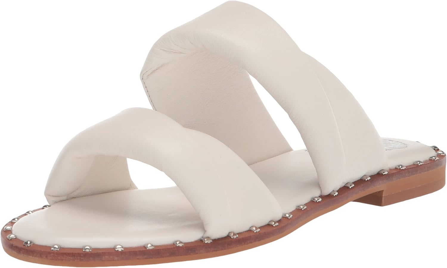 Vince Camuto Women's Footwear Women's Palennie Puffy Flat Sandal, White Swan, 8