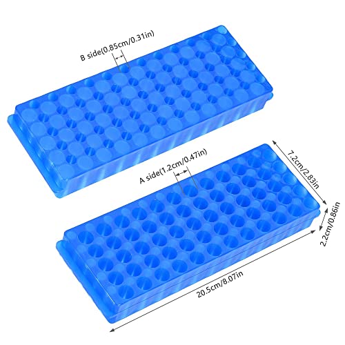 1pcs tube rackmicrocentrifuge tube rack double-sided plate centrifugal pipe rack for 05ml-2ml centrifugal pipe 60 holes blue