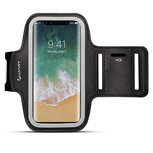 iPhone X Luvvitt Armband for iPhone X Sport Exercise Band with Key Holder Pocket for Apple iPhone X 10 (2017) - Black