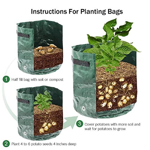 Cnyejqjc Plant Grow Bag, 10 Gallon Vegetable Grow Bags With Reinforced Handles And Harvest Flap, Planter Pouch Bags Breathable Soil Tent Flowerpot For Home Garden Tomato Potato Vegetable Fruits Flower Planting thumb #5