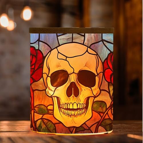 Stained Glass Skull Memorial Tea Light