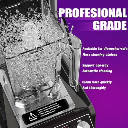 Commercial Blender 70oz 3.5 hp 5 Programmable Function,Quiet Blender with Digital Waterproof Touchpad and Quiet Sound Enclosure - 120V