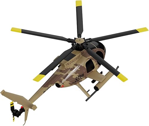 Miniatura 9 de Newcomer Helicóptero RC MD500 C189, modelo de avión 128 2.4G 4CH modelo de helicóptero de un solo rotor, juguetes de helicóptero remoto para niños y
