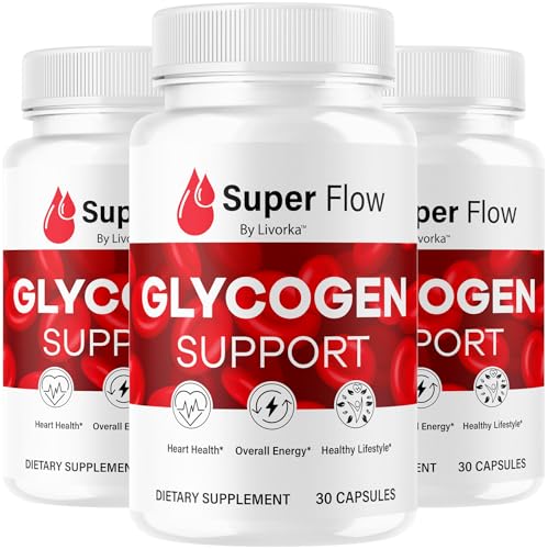 (3 Pack) Super Flow Glycogen - SuperFlow Glycogen Support Capsules, Super Flow, Glycogen Support Super Flow, Official SupperFlow Glycogen Support, Super Flow Glyco Optimizer, 90 Capsules for 3 Months