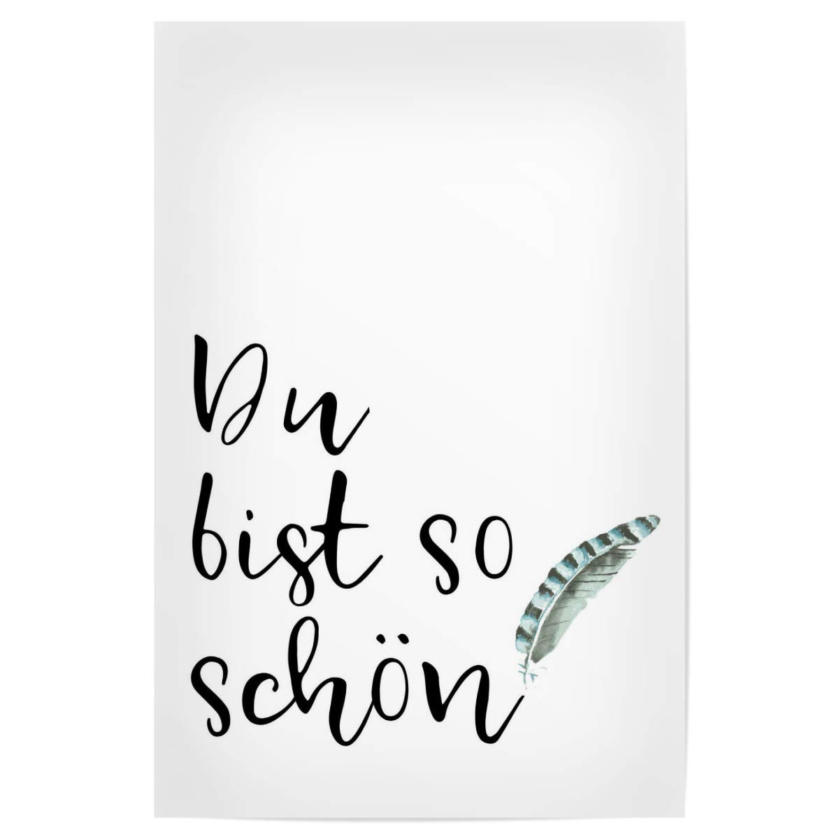 Poster „Hi“ In Rosarot – 45x30 Cm, Hochwertiger Kunstdruck Auf Fotopapier 233 G/m²