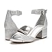 DREAM PAIRS Womens Heels, Chunk Low Heel Comfortable Pump Sandals Dress Shoe,Size 7.5,Silver/Glitter,CHUNKLE