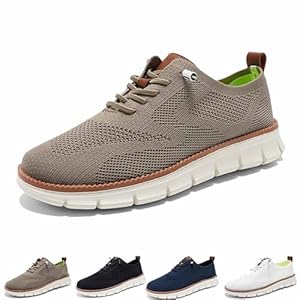 Mens Wearbreeze Shoes, Men’s Oxfords Business Walking Tennis Shoes Mesh Dress Sneakers, Mesh Dress Sneakers Men