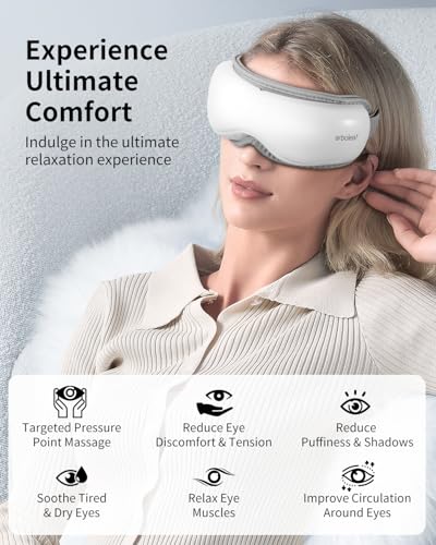 arboleaf-Eye-Massager-with-Heat-Heated-Eye-Massager-for-Migraines-with-Compression-and-Music-Wireless-Eye-Mask-Massager-with-Heat-5-Modes-Portable-Massaging-Eye-mask-for-Relieve-Eye-Strain arboleaf Eye Massager with Heat Heated Eye Massager for Migraines with Compression and Music Wireless Eye Mask Massager with Heat 5 Modes Portable Massaging Eye mask for Relieve Eye Strain