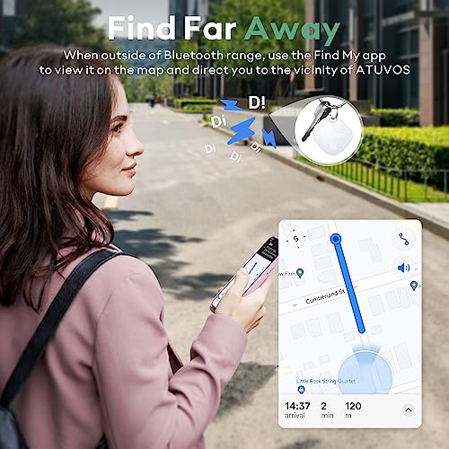 ATUVOS Smart Bluetooth Item Finder 2 Pack, Compatible with Apple Find My (iOS Only), Key Finder, Tracker Locator for Luggage Suitcase, Wallets, Bag, Replaceable Battery, IP67 Waterproof - Image 5