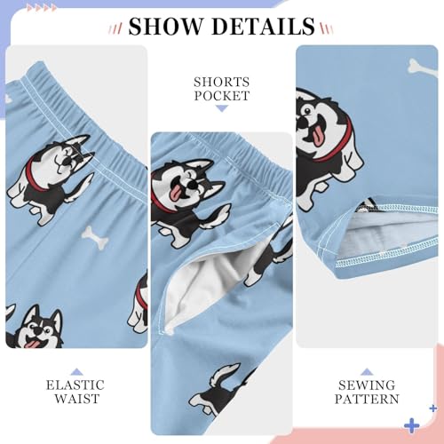 Boys' Pants Cute Siberian Husky Dog Funny Long Bottoms Jogger Pants Elastic Waist Trousers with Pockets S-XL4