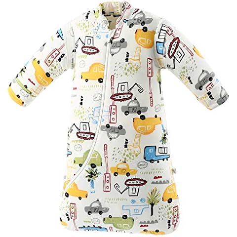 Chilsuessy Baby Sleeping Bag with Removable Sleeves Soft Warm 2.5 Tog Baby Sleeping Sack Wearable Blanket Baby Swaddle Wrap for Infant Toddler Boys Girls, City Traffic/2.5 Tog, M/6-18 Months Cover